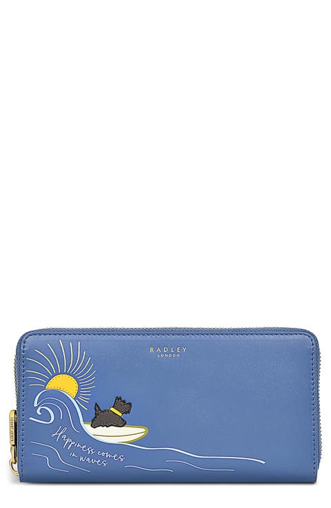 Happiness Comes In Waves Zip Wallet