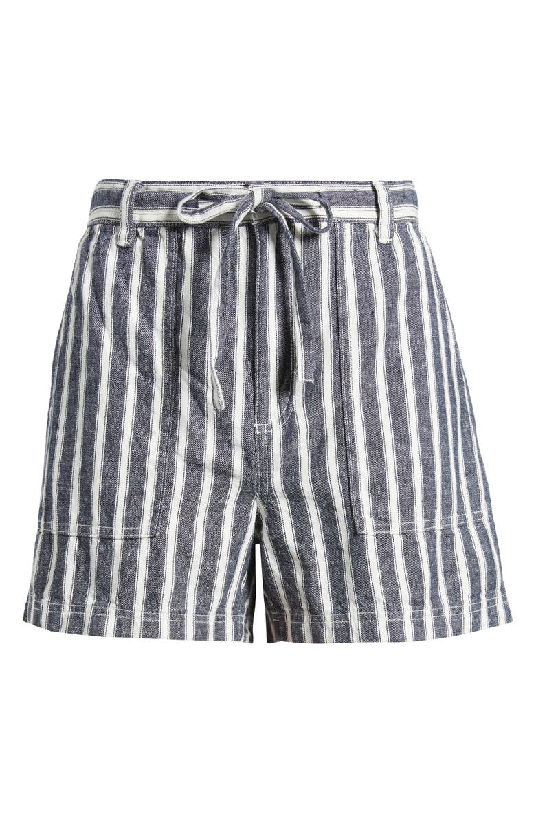 Madewell Stripe Pull-On Linen & Cotton Shorts, Alternate, color, 