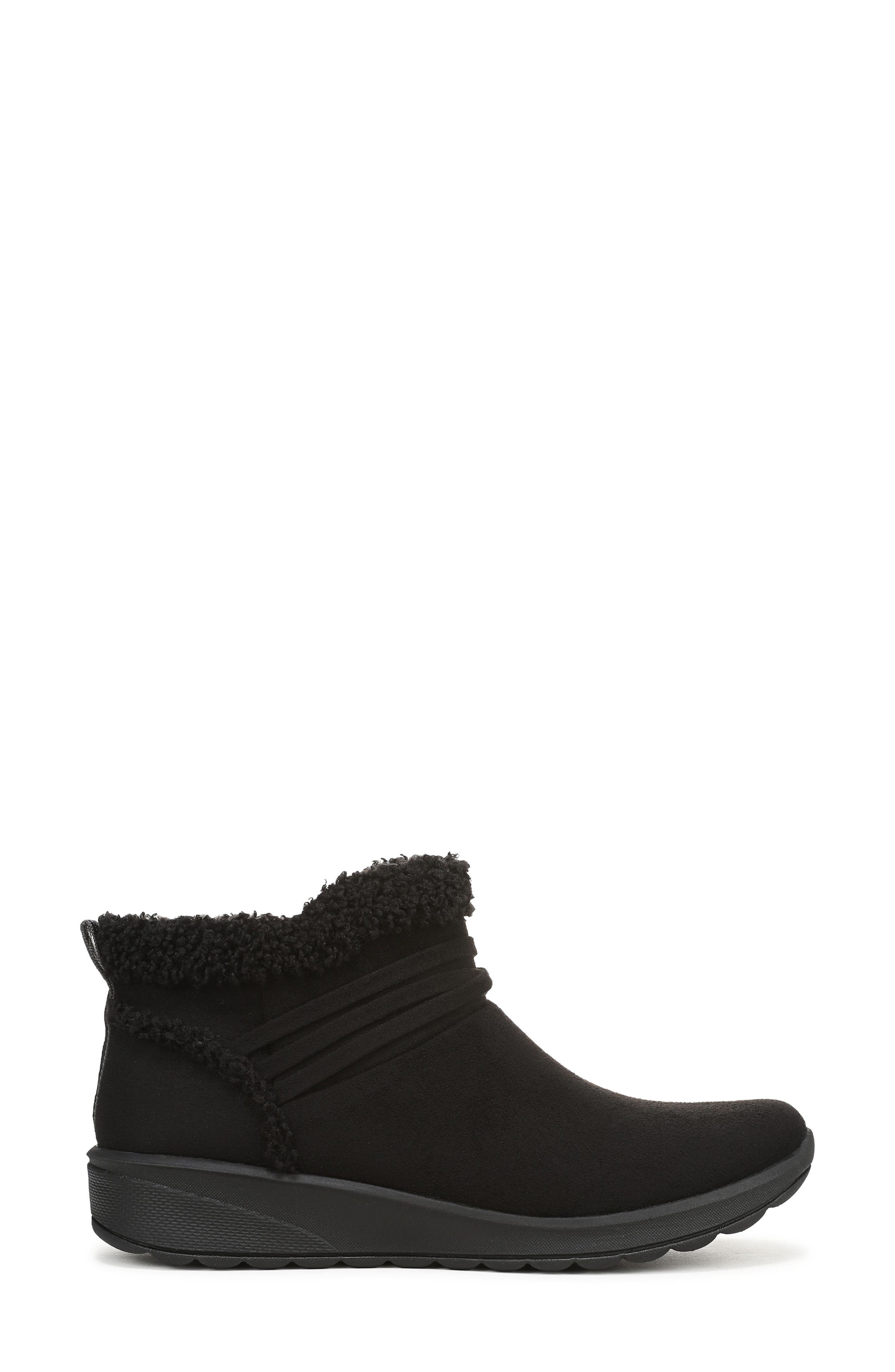 LifeStride Glendale Faux Fur Trim Bootie, Alternate, color, Black