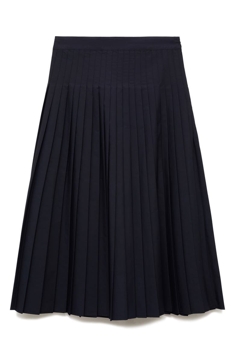 MANGO Pleated Midi Skirt, Alternate, color, Dark Navy