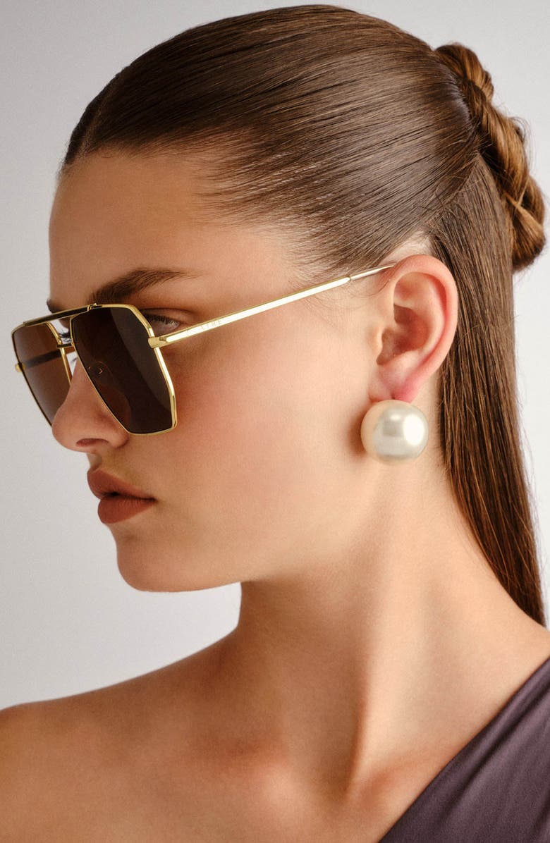 AIRE Asteroide 60mm Square Sunglasses, Alternate, color, Bright Gold