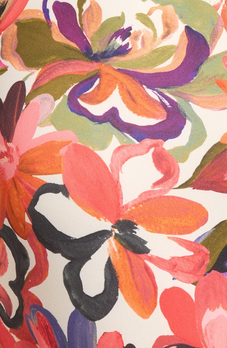 Hutch One-Shoulder O-Ring One-Piece Swimsuit, Alternate, color, Coral Painted Lush Tropical