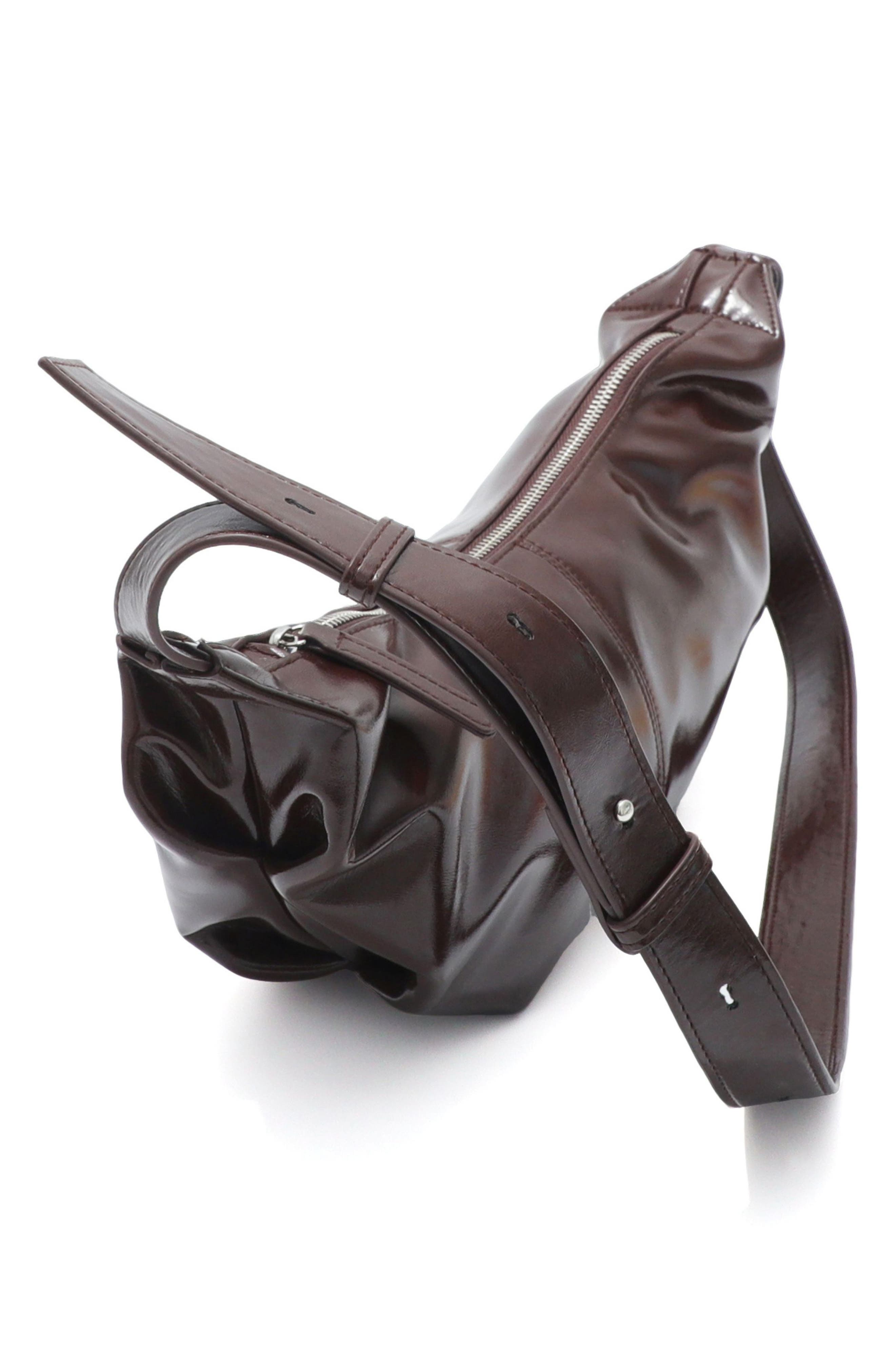 Adornia Crescent Moon Shoulder Bag, Alternate, color, Brown