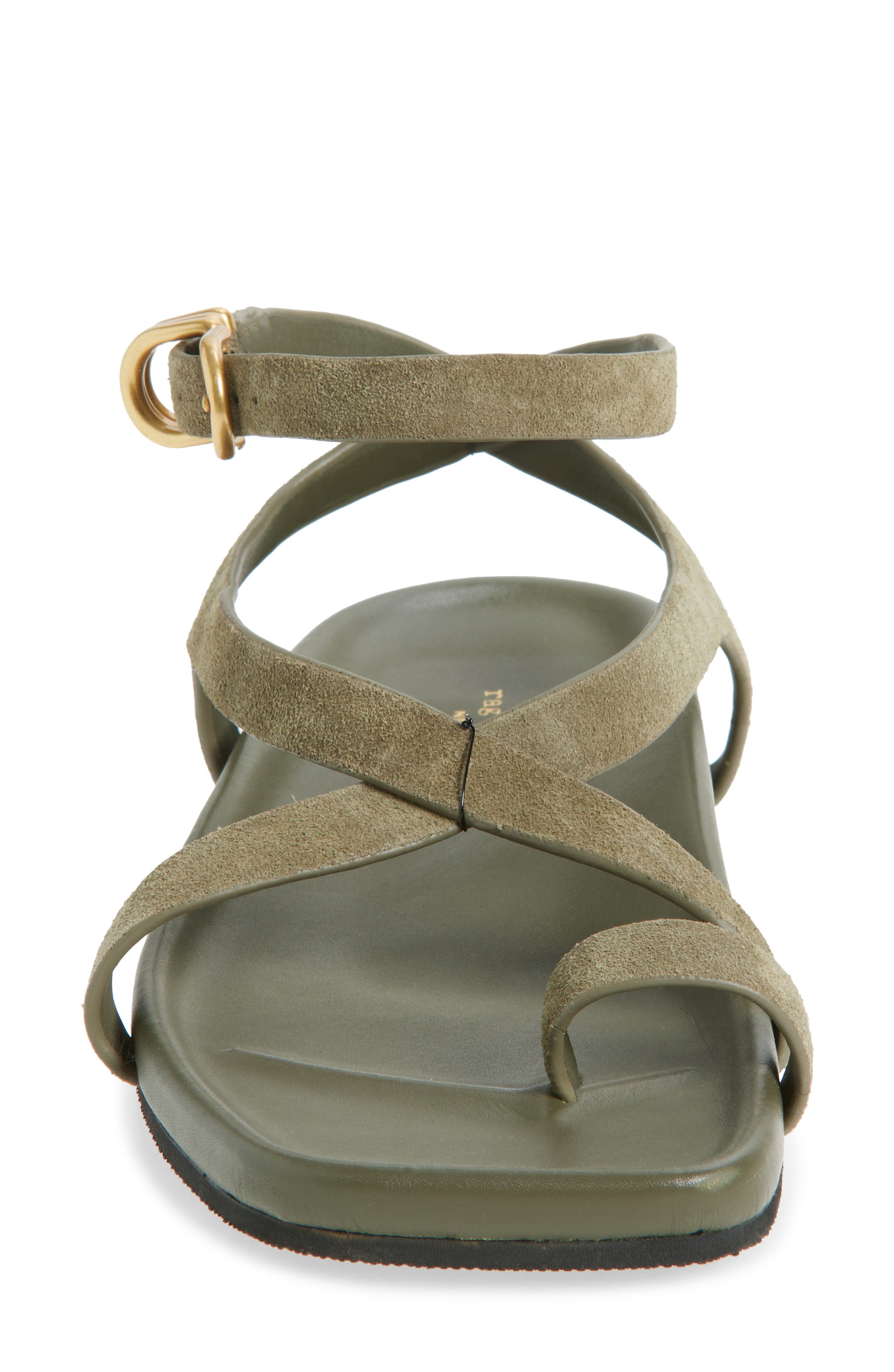 Rue Ankle Strap Sandal, Alternate, color, OLIVE SUEDE