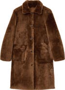 AllSaints Serra Reversible Genuine Shearling Coat