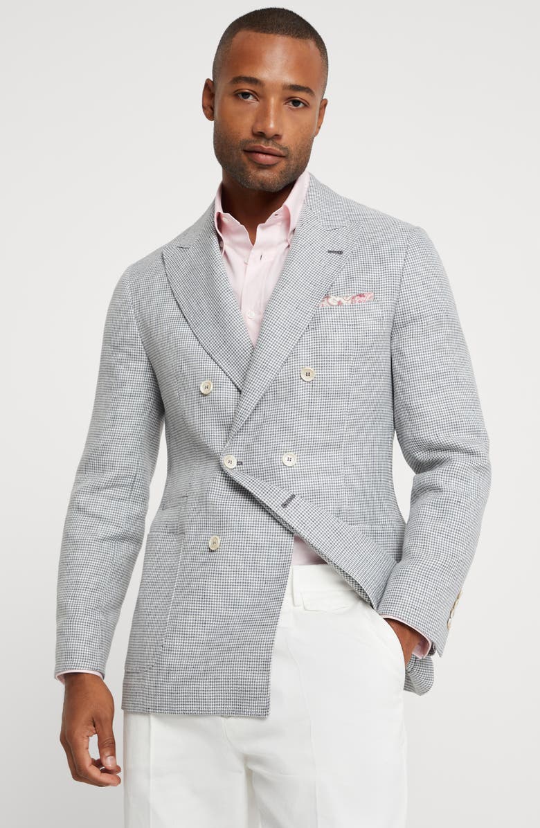 Brunello Cucinelli Houndstooth deconstructed blazer, Alternate, color, 