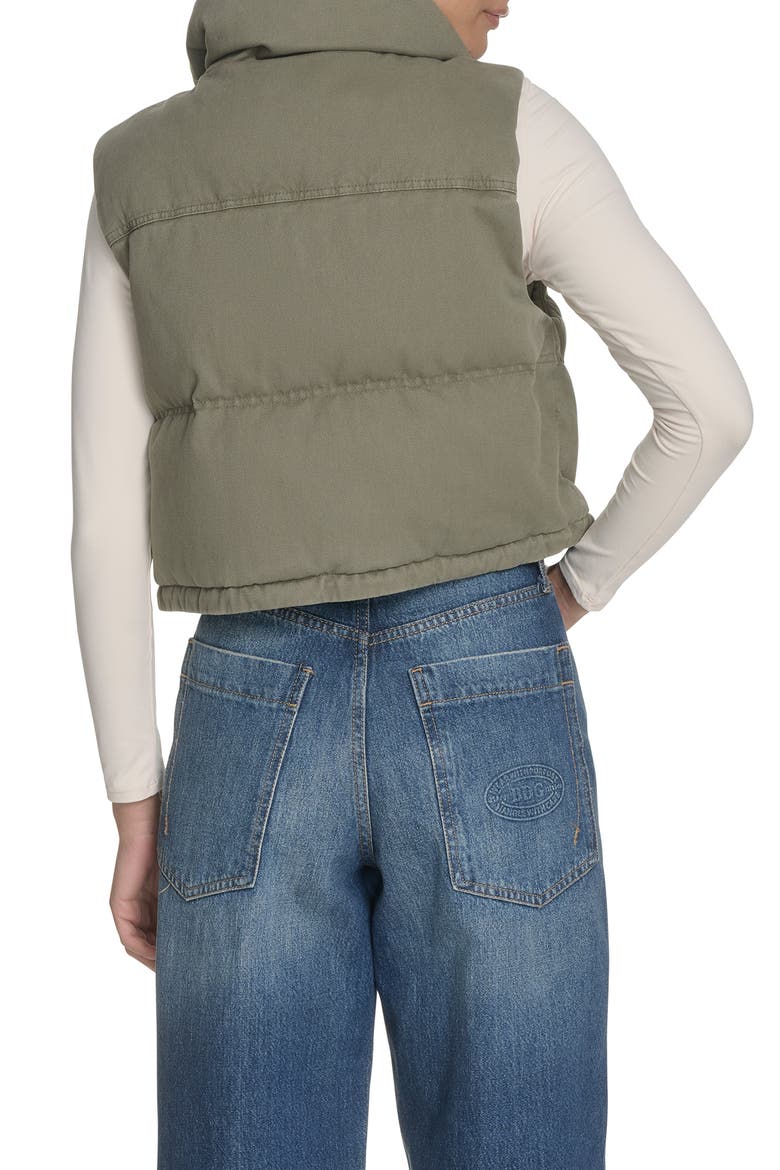 Cotton Crop Puffer Vest, Alternate, color, LIGHT OLIVE