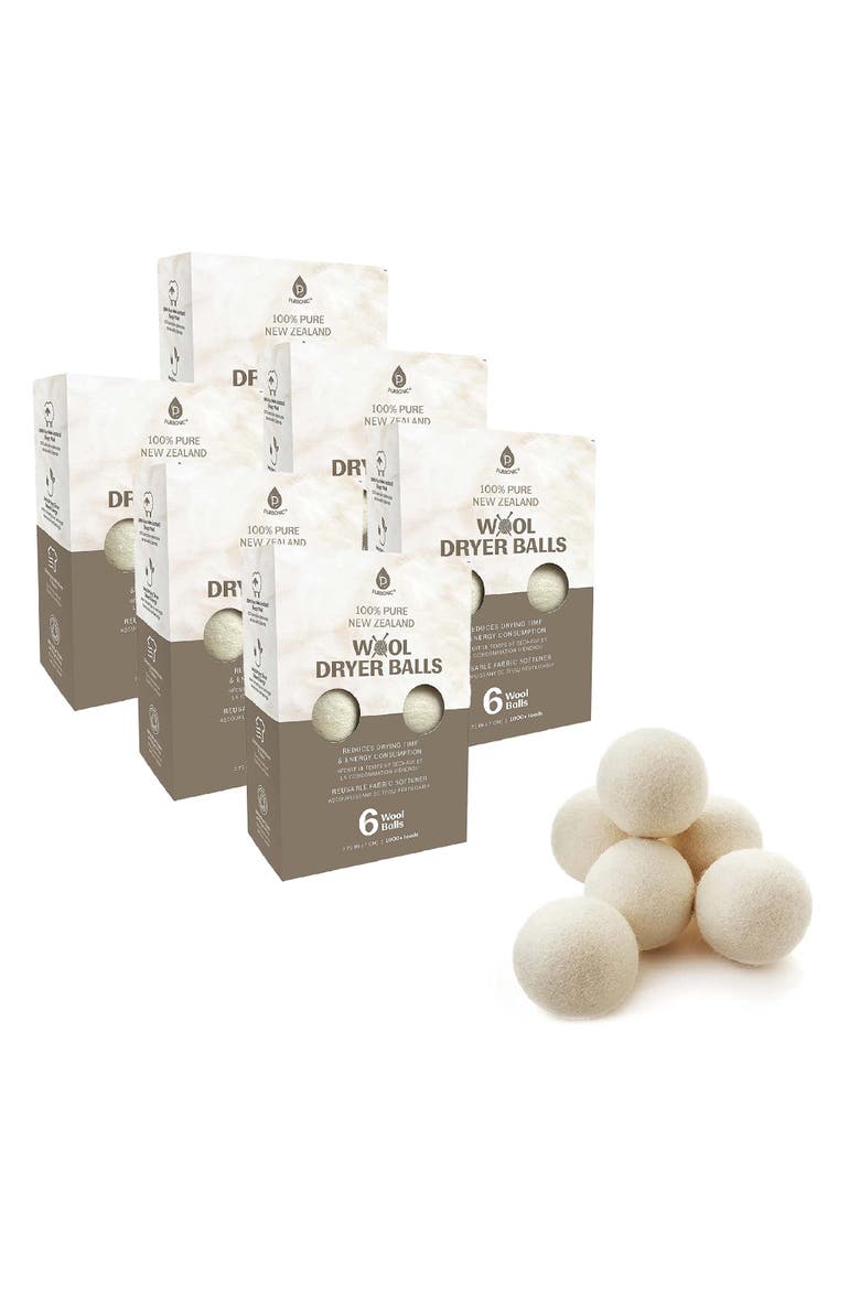 100% Pure New Zealand Wool Dryer Balls, Main, color, White
