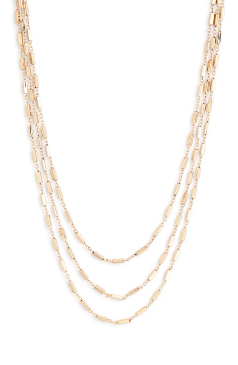 Layered Triple Chain Necklace