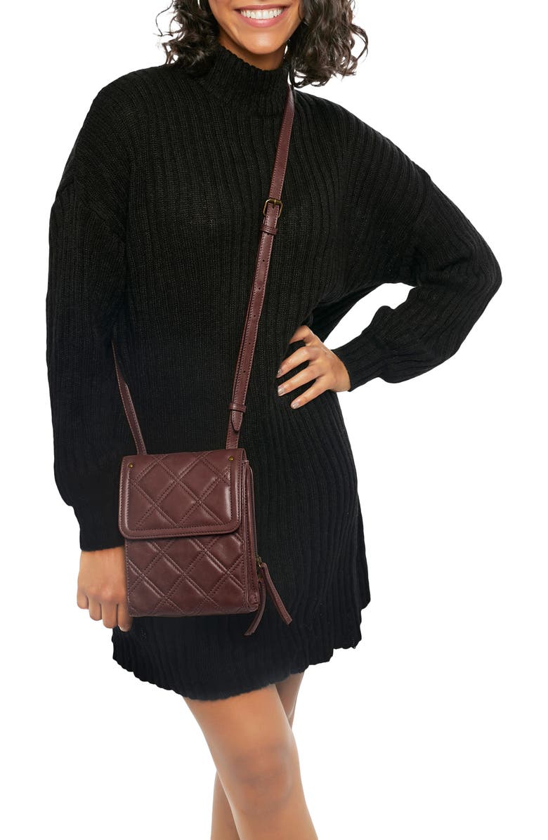 AMERICAN LEATHER CO. Kansas Quilted Leather Crossbody, Alternate, color,