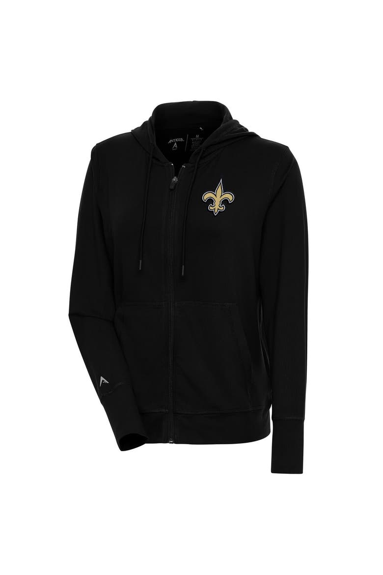 Women's Antigua  Black New Orleans Saints Moving Full-Zip Jacket, Main, color, Black