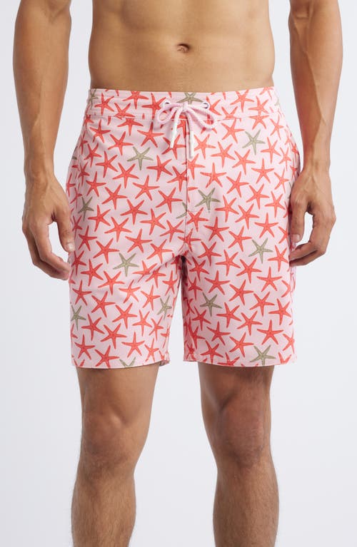 Johnnie-o Seastar Swim Trunks In Porto Pink