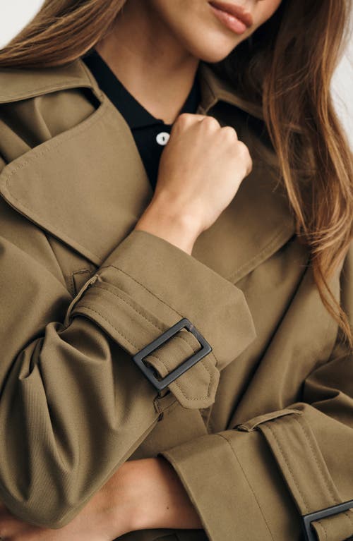 Mavi Jeans Military Double Breasted Crop Jacket In Brown