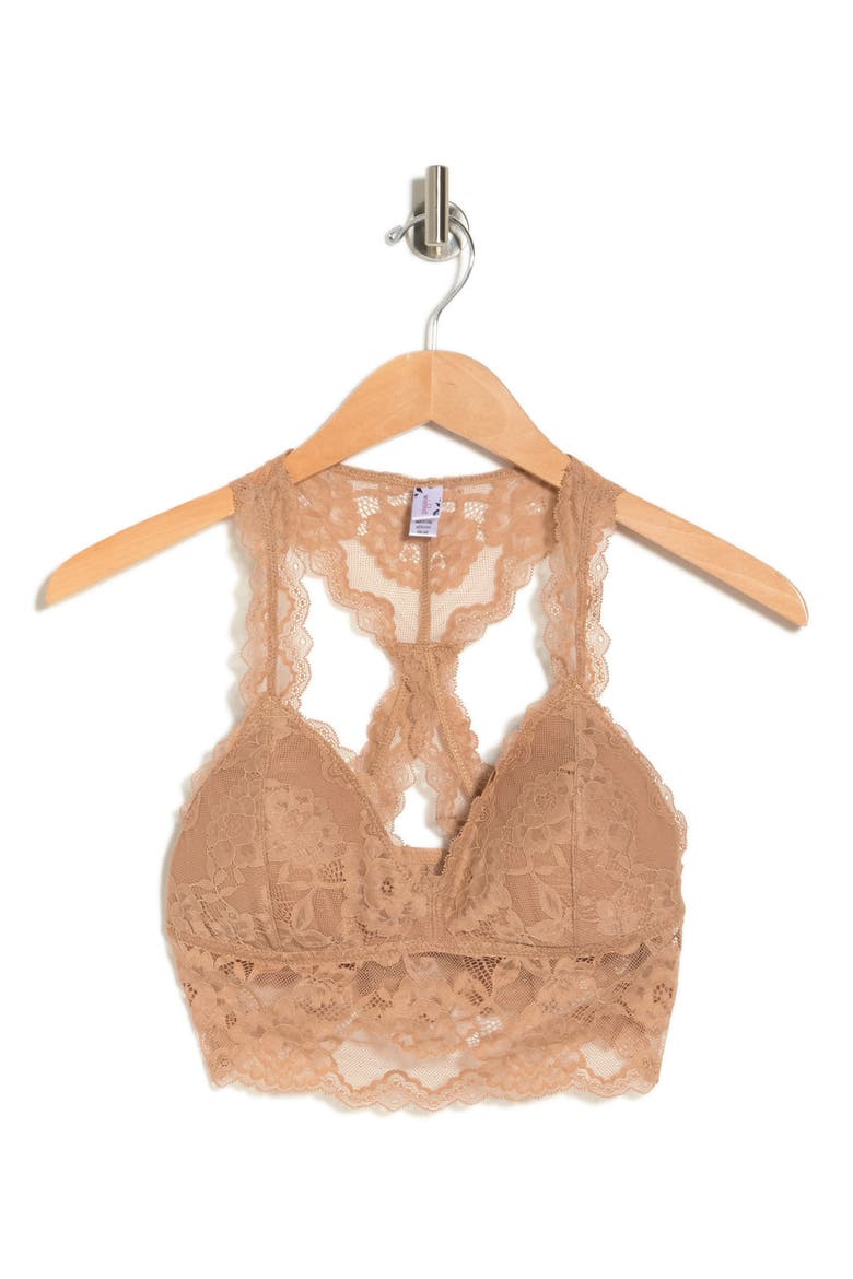 Floral Lace Bralette, Main, color, MILK TEA