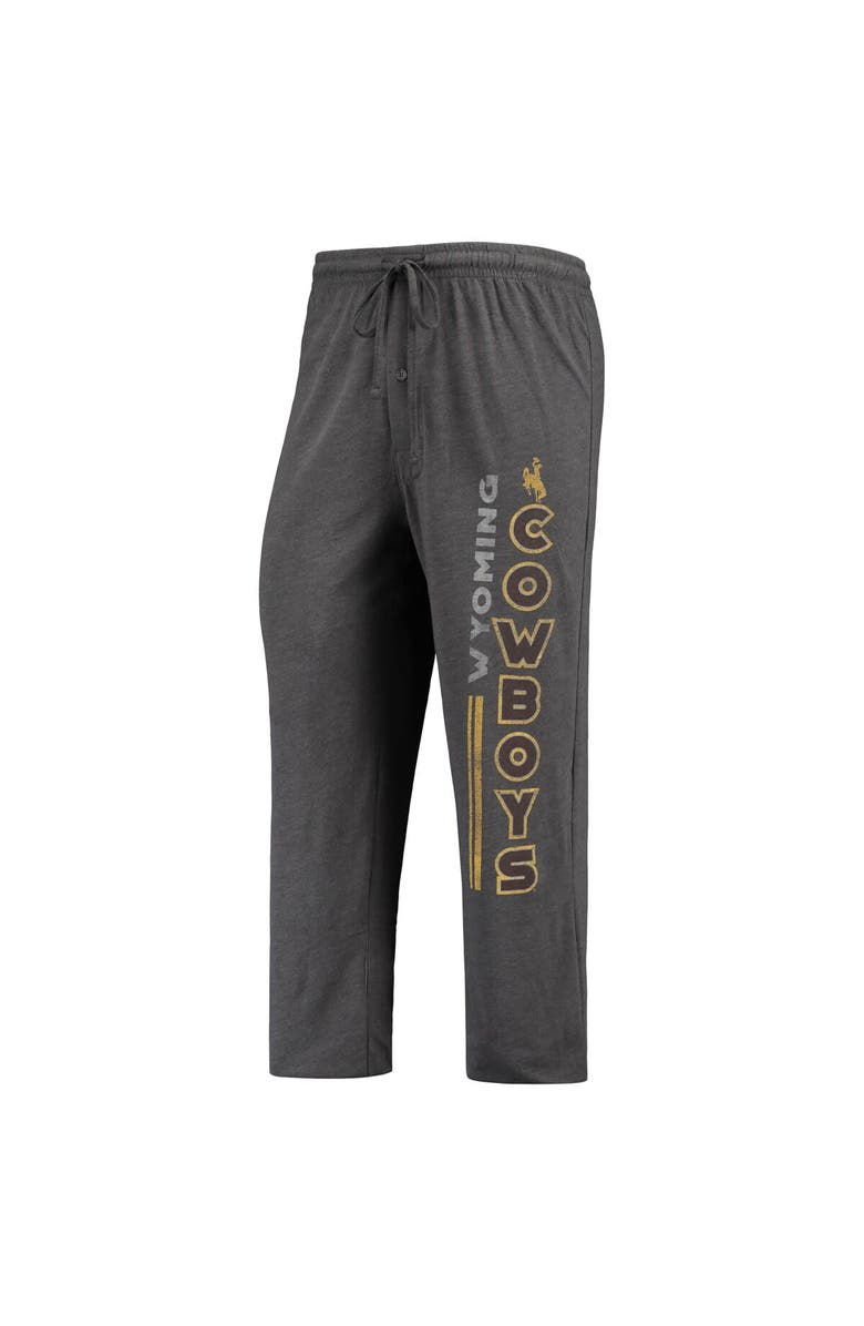 CONCEPTS SPORT Men's Concepts Sport Heathered Charcoal/Gold Wyoming Cowboys Meter T-Shirt & Pants Sleep Set, Alternate, color, 