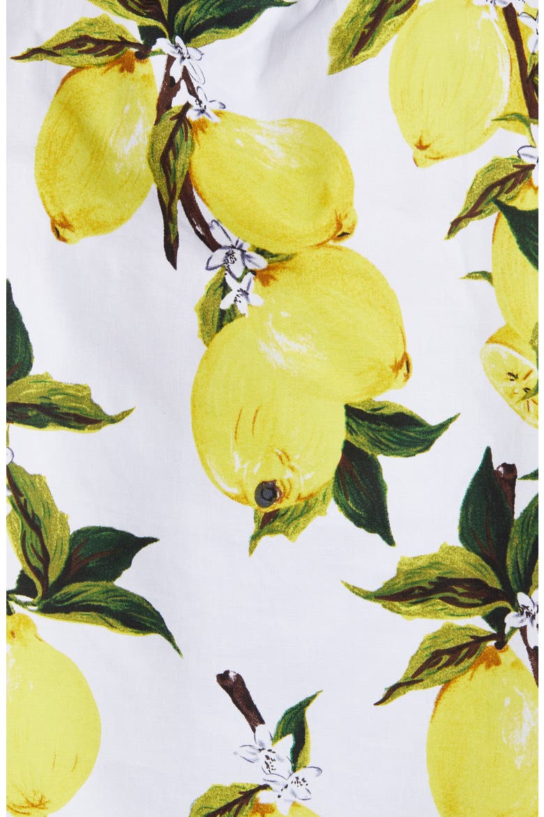 Lemon Print Off the Shoulder Top, Alternate, color, WHITE