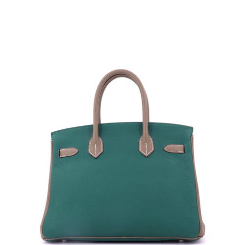 Pre-owned Hermes Hermes Birkin Handbag Bicolor Togo With Brushed Palladium Hardware 30 In Green