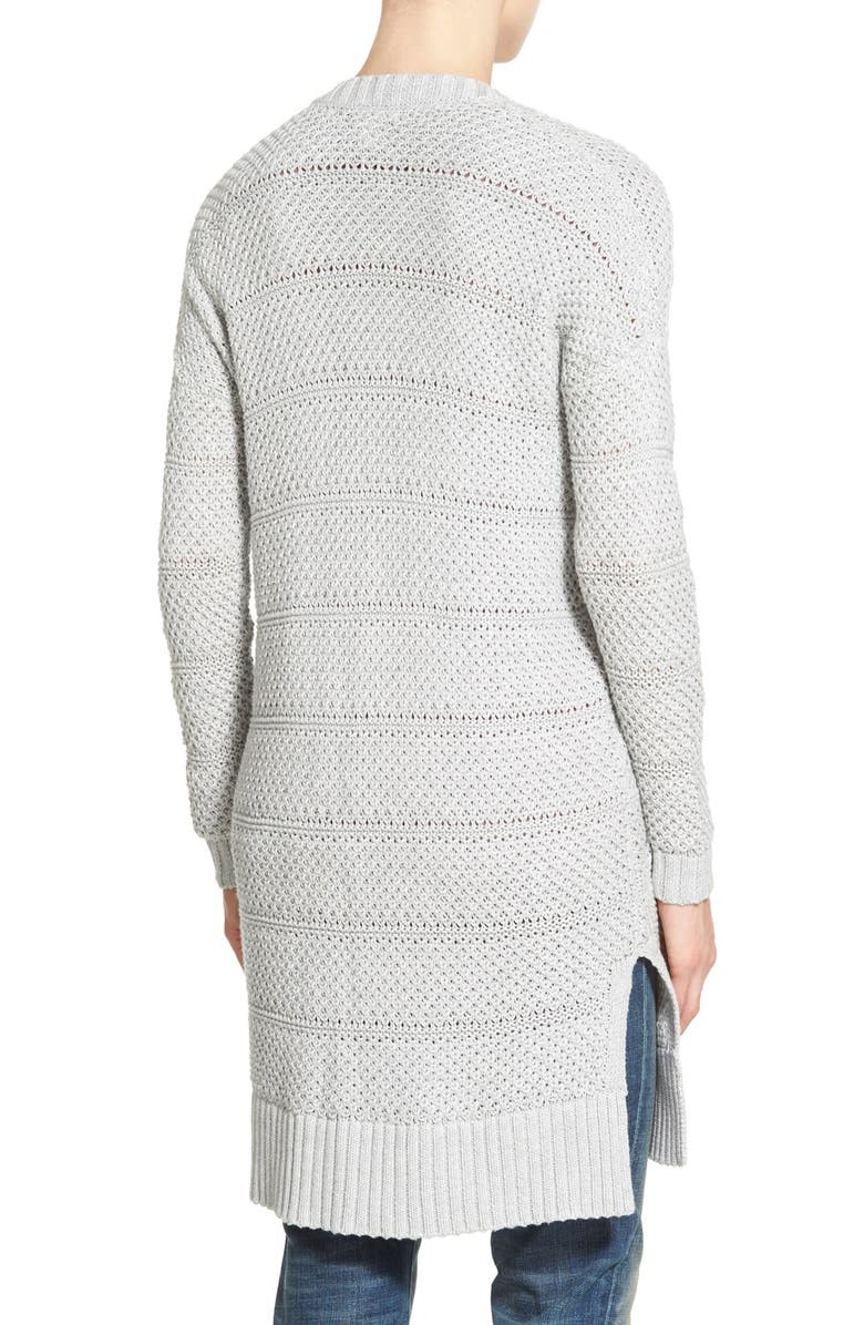 Caslon<sup>®</sup> Open Stitch Long Cotton Cardigan, Alternate, color,