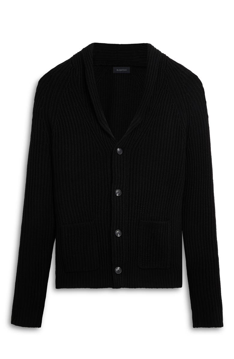 Bugatchi Rib Wool Blend Cardigan Sweater, Alternate, color, 