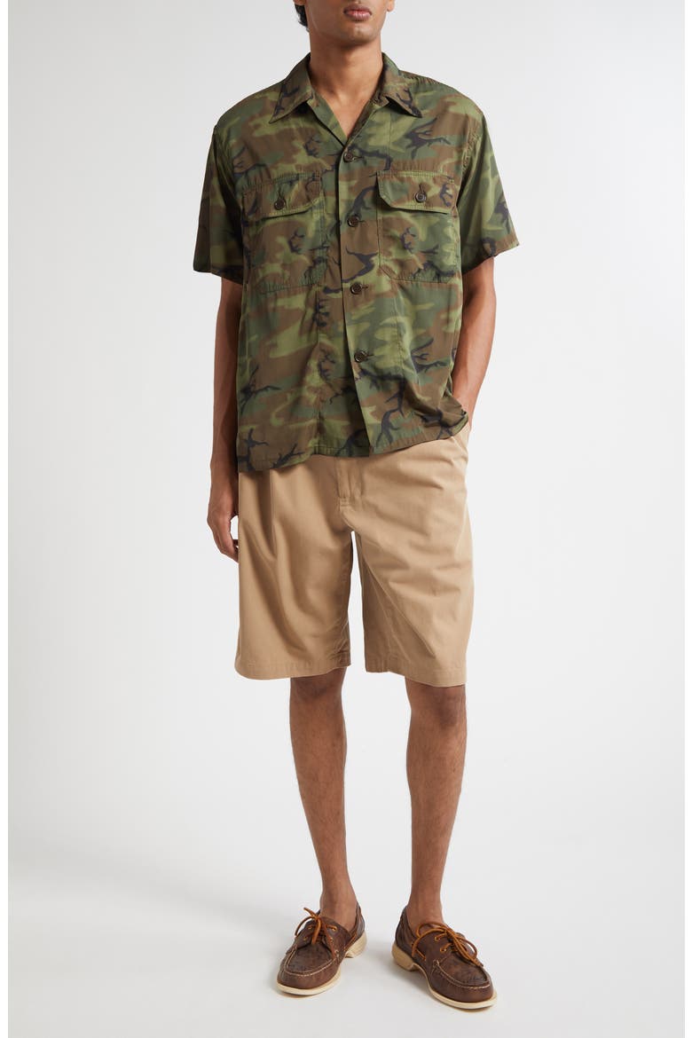 Mesh Camo Jacquard Camp Shirt, Alternate, color, CAMO ERDL CAMO