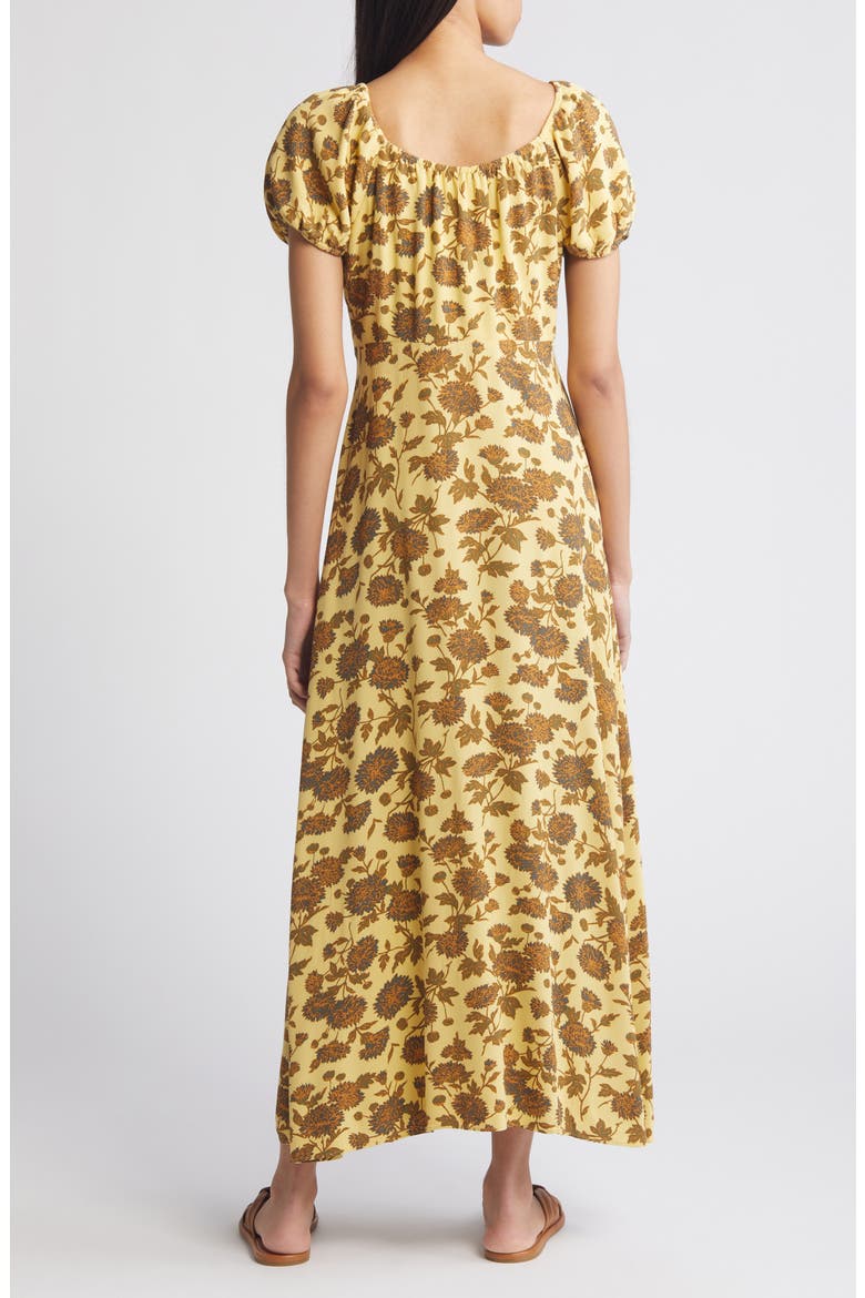 Floral Tie Front Maxi Dress, Alternate, color, YELLOW- OLIVE BOUTIQUE FLORAL