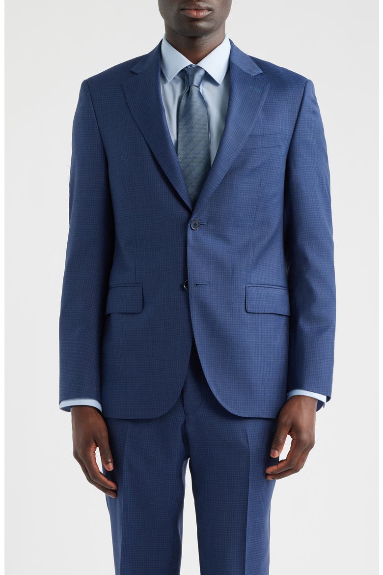 Flynn Classic Fit Blue Microcheck Wool Suit, Alternate, color, BLUE