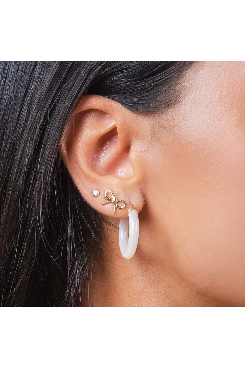 Mother of Pearl Hoop Earrings, Alternate, color, Mother of Pearl
