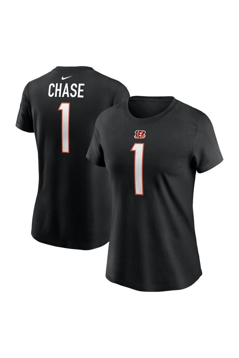 Women's Nike Ja'Marr Chase Black Cincinnati Bengals Player Name & Number T-Shirt, Main, color, Black
