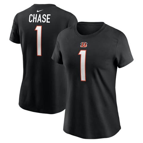 Women's Nike Ja'Marr Chase Black Cincinnati Bengals Player Name & Number T-Shirt