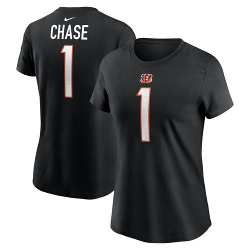 Nike Women's Ja'marr Chase Black Cincinnati Bengals Player Name Number T-shirt In Black