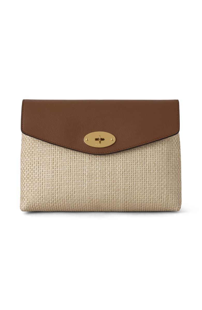 Mulberry Large Darley Cosmetic Pouch, Main, color, Ecru-Bright Oak