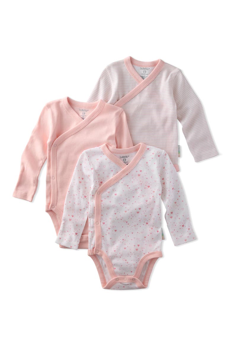 Sterling Side Snap Organic Cotton Assorted 3-Pack Bodysuits, Main, color, PINK TWINKLE