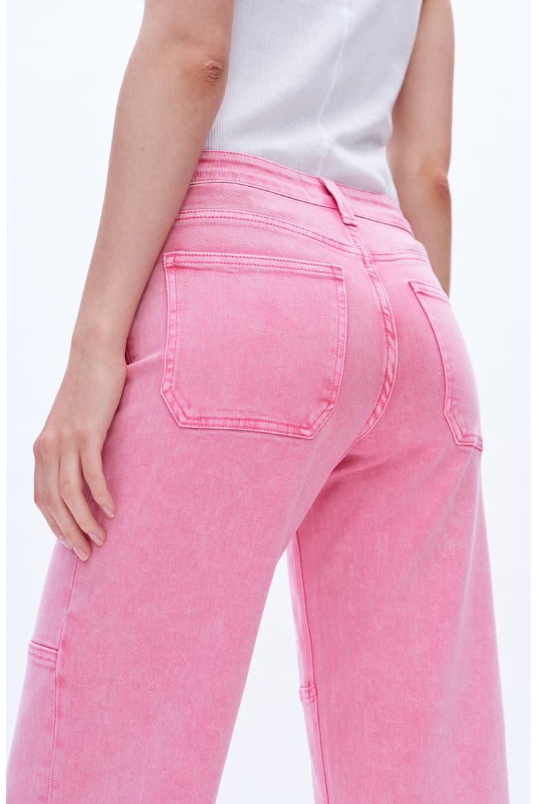 Mid Rise Wide Leg Jeans, Alternate, color, PINK