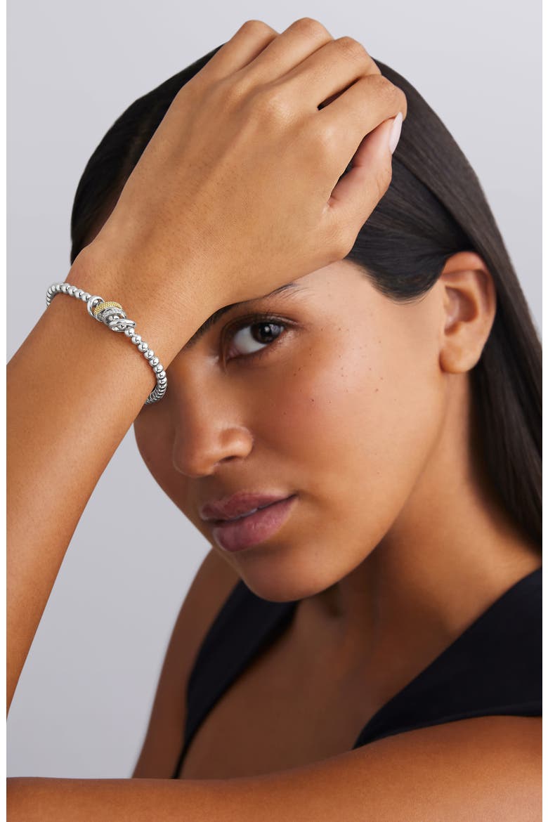 4-Ring Diamond Stretch Bracelet, Alternate, color, TWO TONE