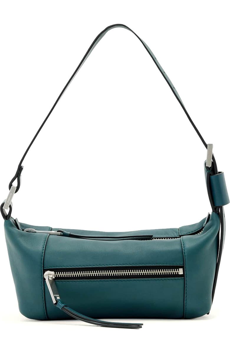 AllSaints Mini Vega Leather Shoulder Bag, Main, color, Emerald Green