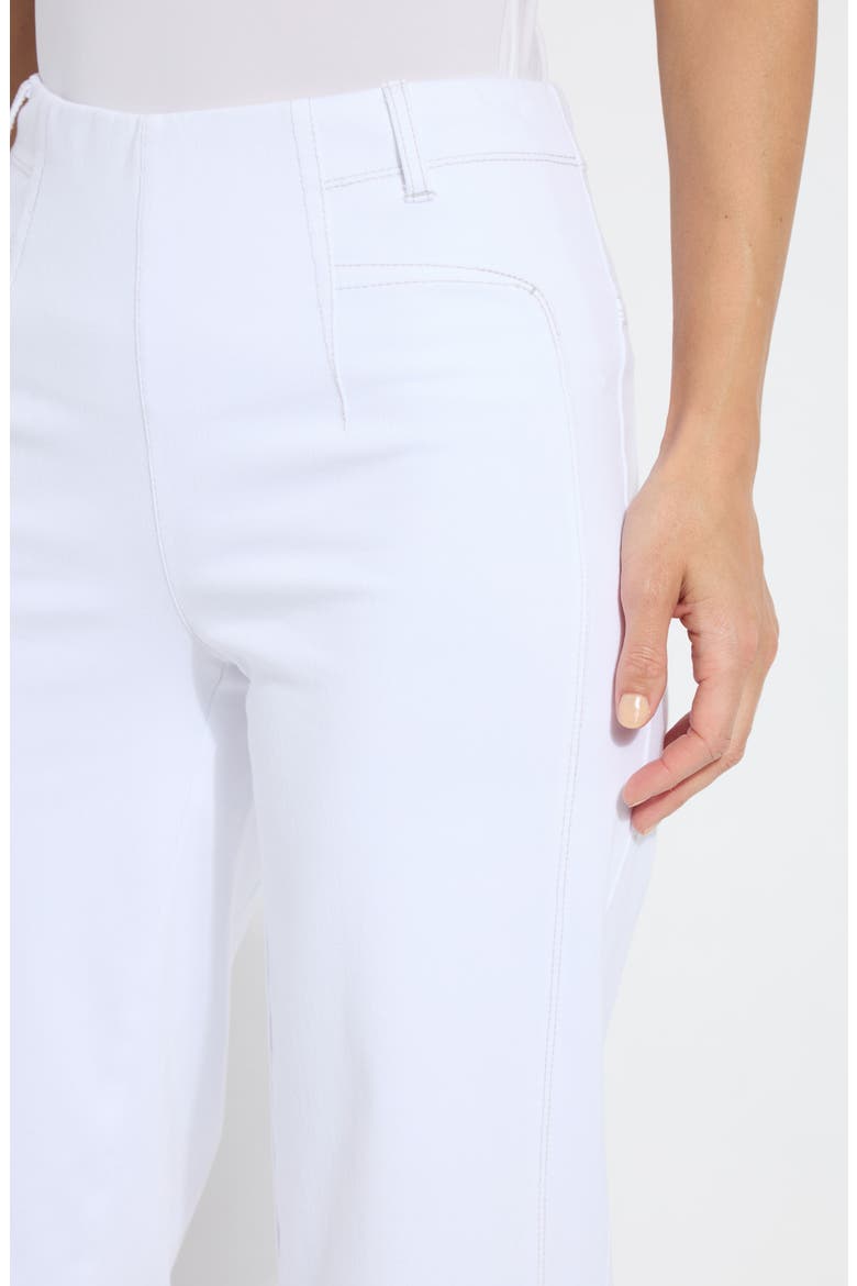 Layton Pull-On High Waist Crop Wide Leg Knit Jeans, Alternate, color, WHITE