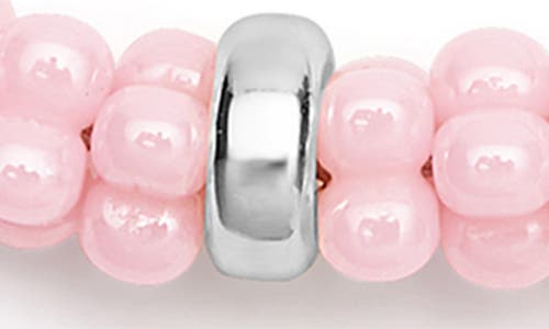 Lagos Pink Caviar Ceramic Beaded Station Bracelet In Pink/silver