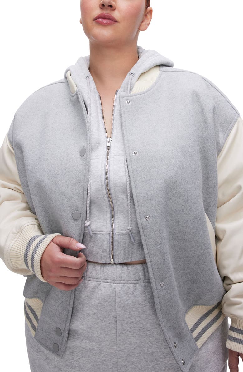 Good American Varsity Bomber Jacket, Alternate, color,