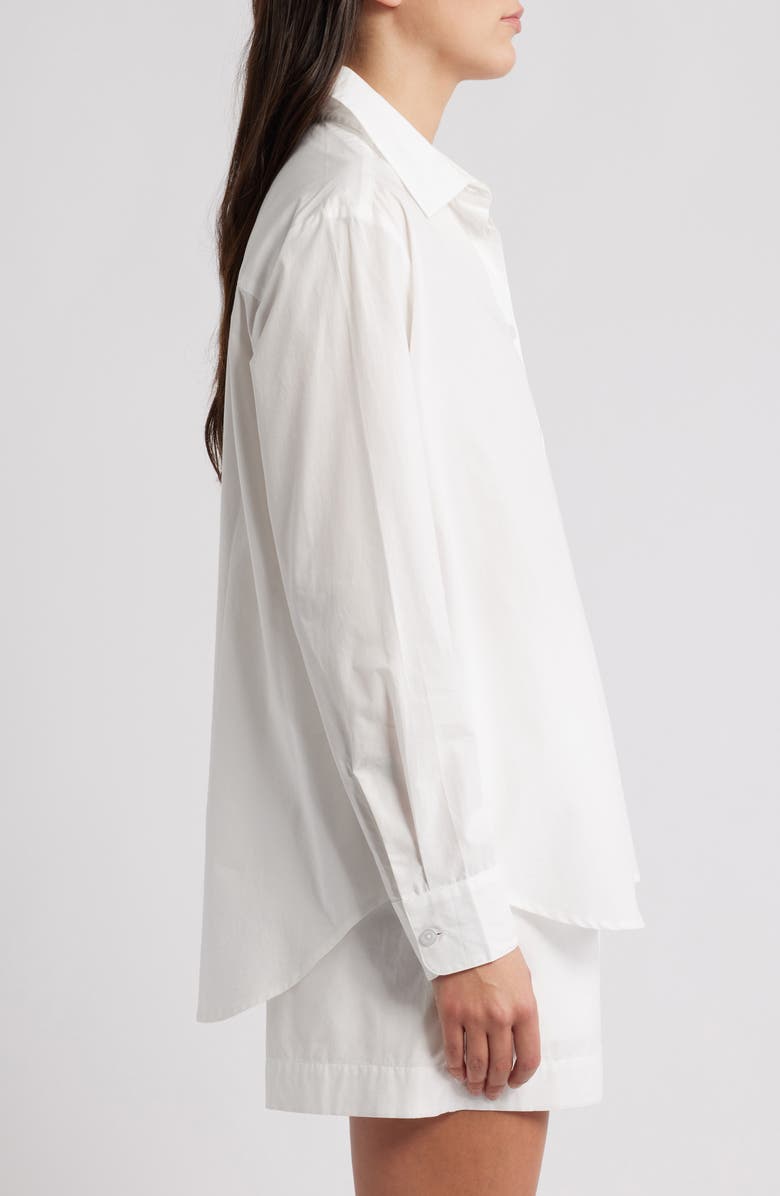 French Connection Rhodes Poplin Button-Up Shirt, Alternate, color, Summer White