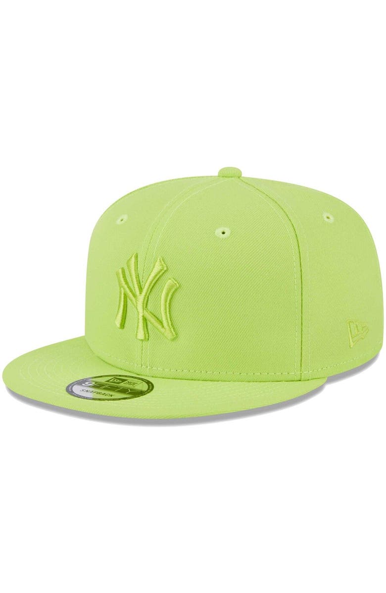 New Era Men's New Era Neon Green New York Yankees Spring Color Basic 9FIFTY Snapback Hat, Main, color, 