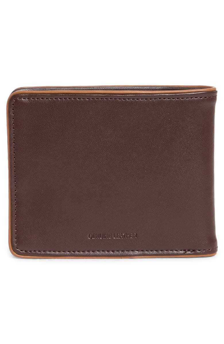 Original Penguin Suntan Edge Leather Bifold Wallet, Alternate, color, Brown