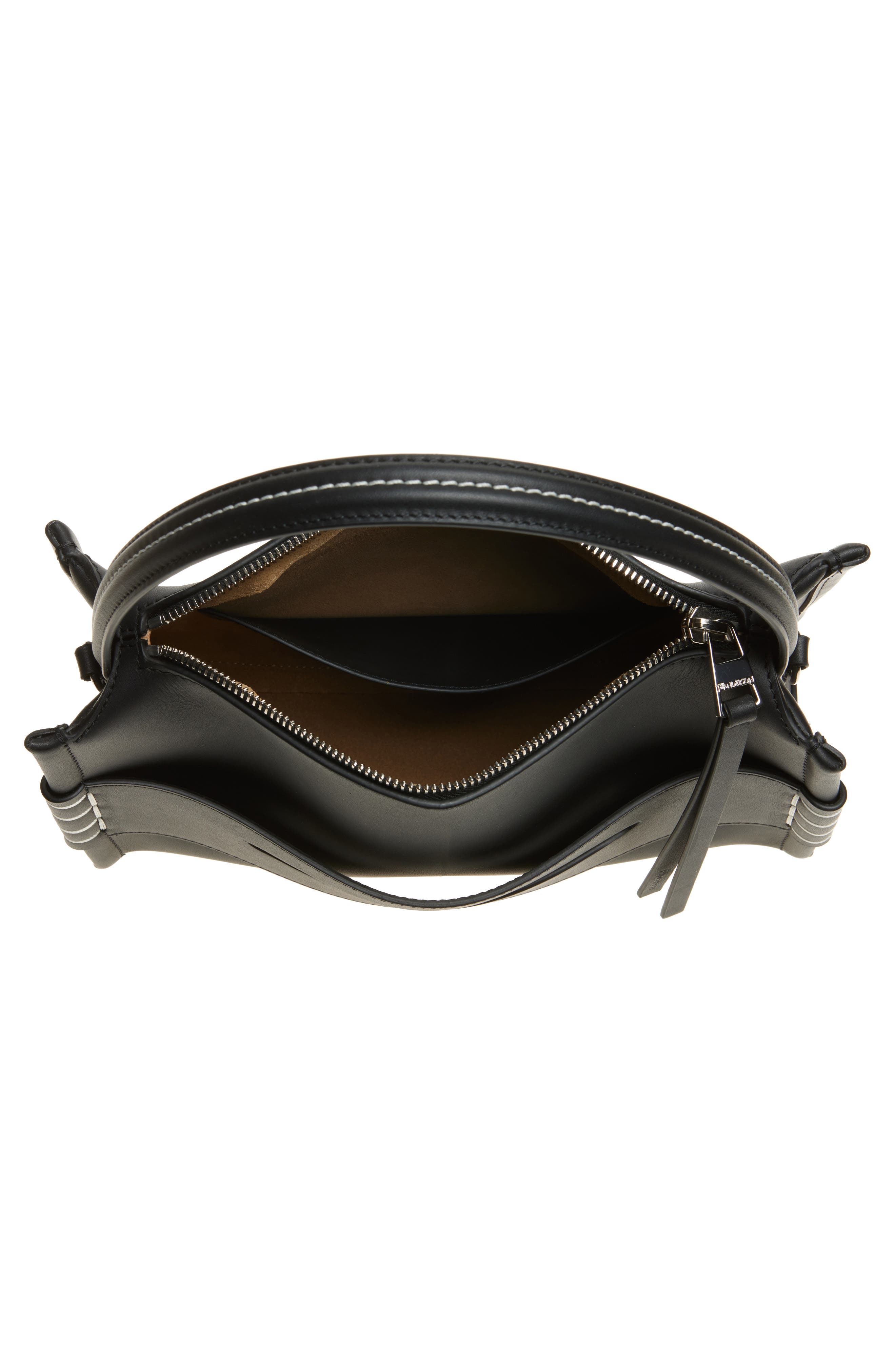 JW Anderson Loafer Leather Top Handle Bag, Alternate, color, Black