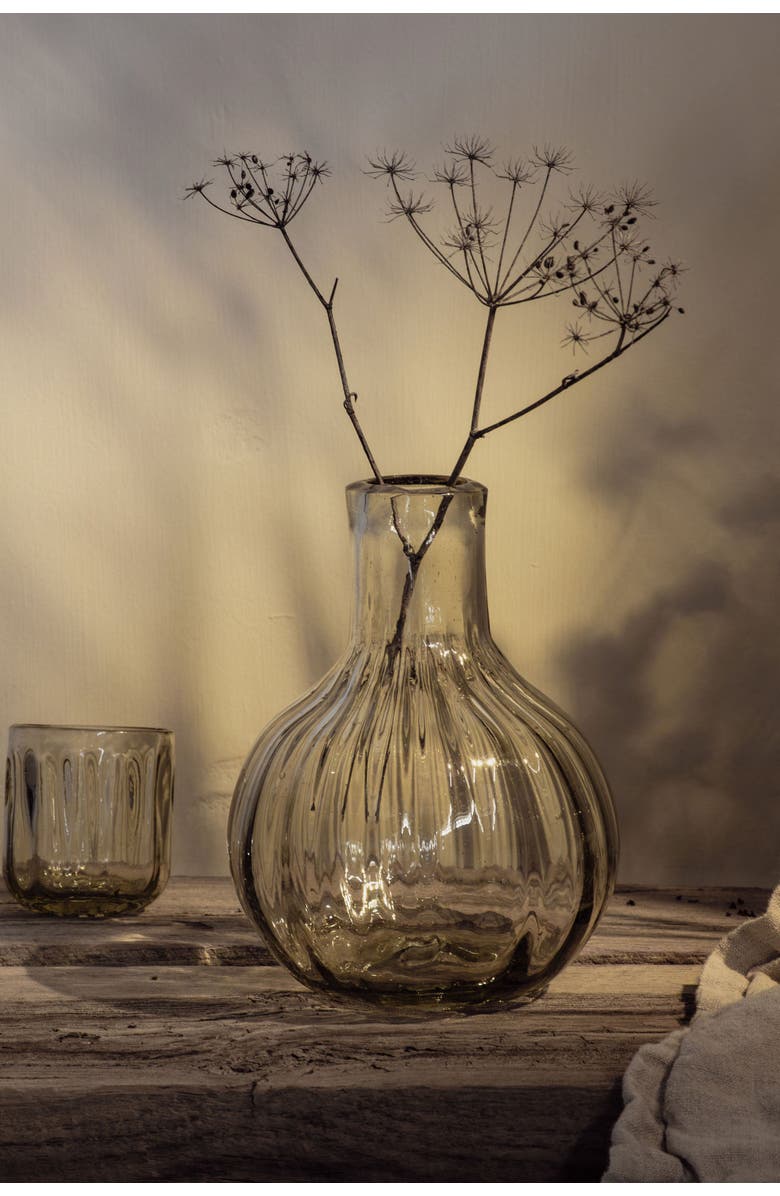 Villa Lua Home Handblown Fluted Carafe Set, Alternate, color, Black