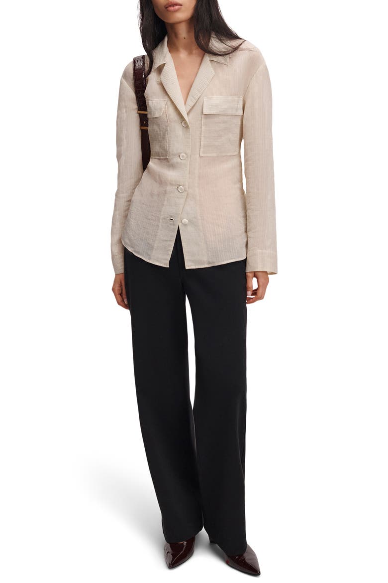 Sonny Stripe Tie Waist Shirt, Alternate, color, WHITE STRIPE