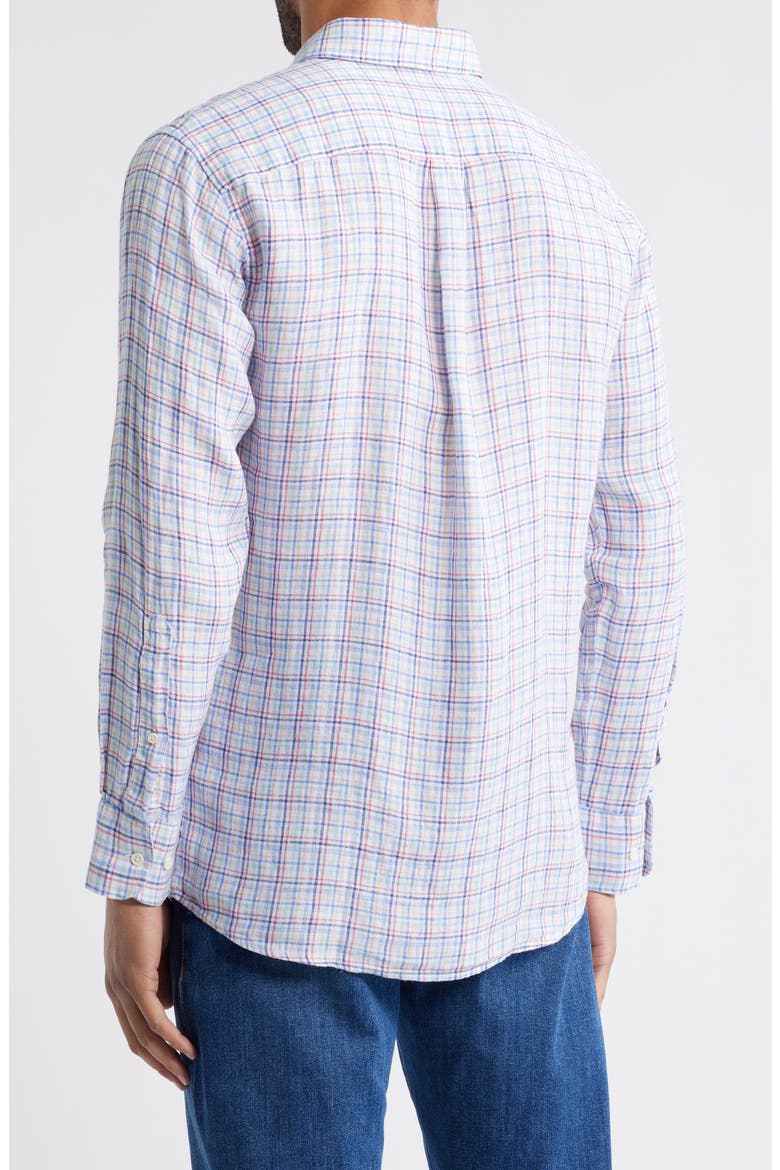 Clambake Plaid Linen Button-Up Shirt, Alternate, color, MULTI