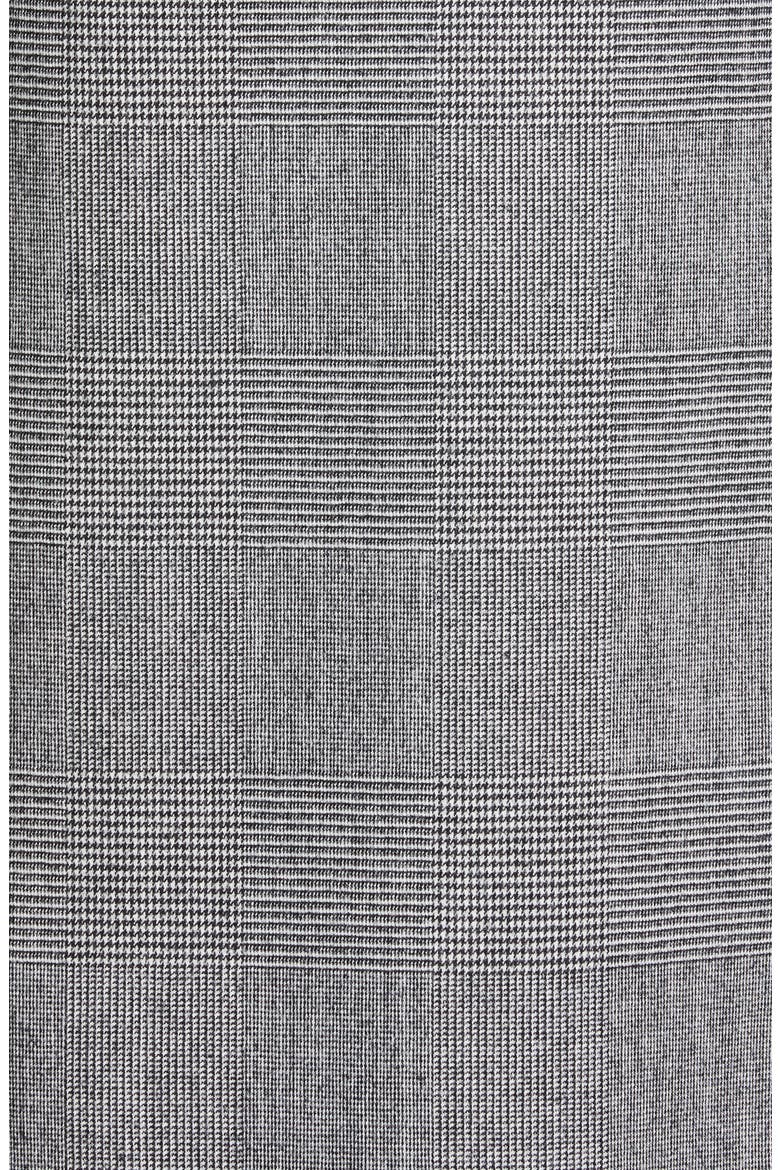 Glen Plaid Double Breasted Three-Quarter Coat, Alternate, color, BLACK/ WHITE