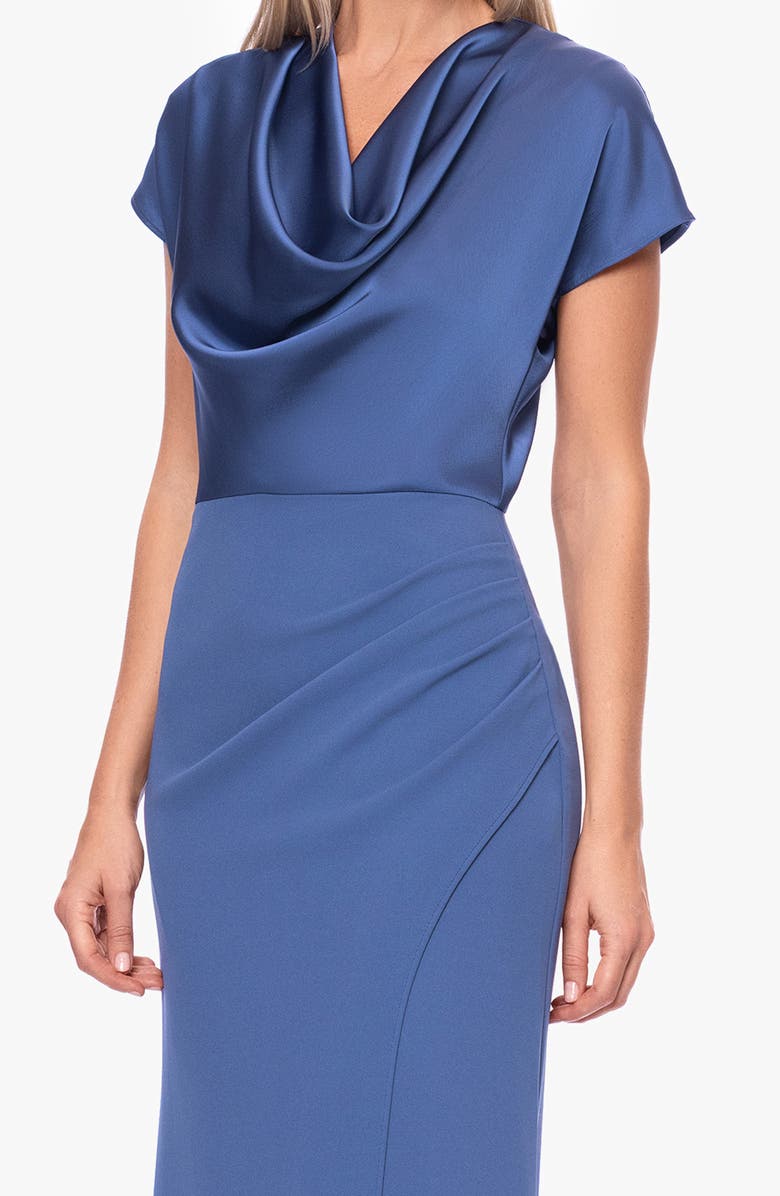 Betsy & Adam Cowl Neck Satin Dress, Alternate, color, 
