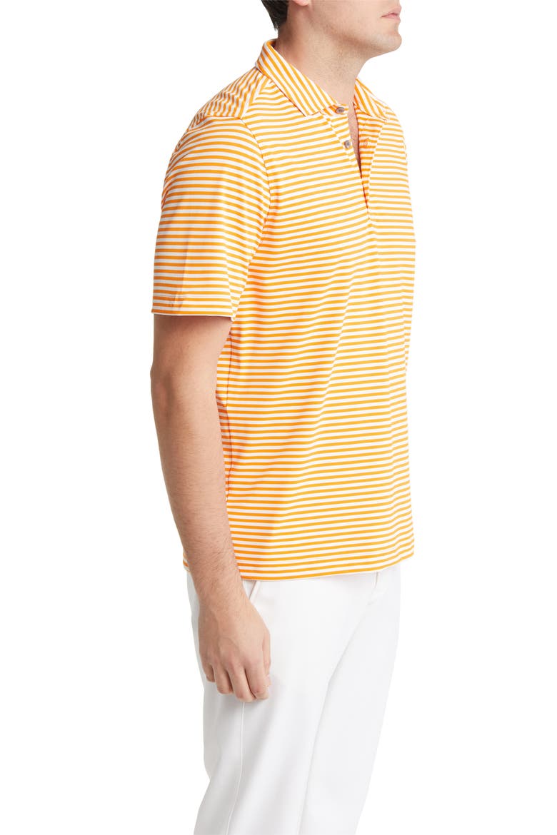 Virtue Piqué Stripe Recycled Blend Polo, Alternate, color, ORANGE BURST