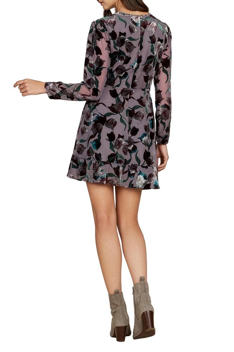 Long Sleeve Burnout Dress, Alternate, color, DUSTY LILAC