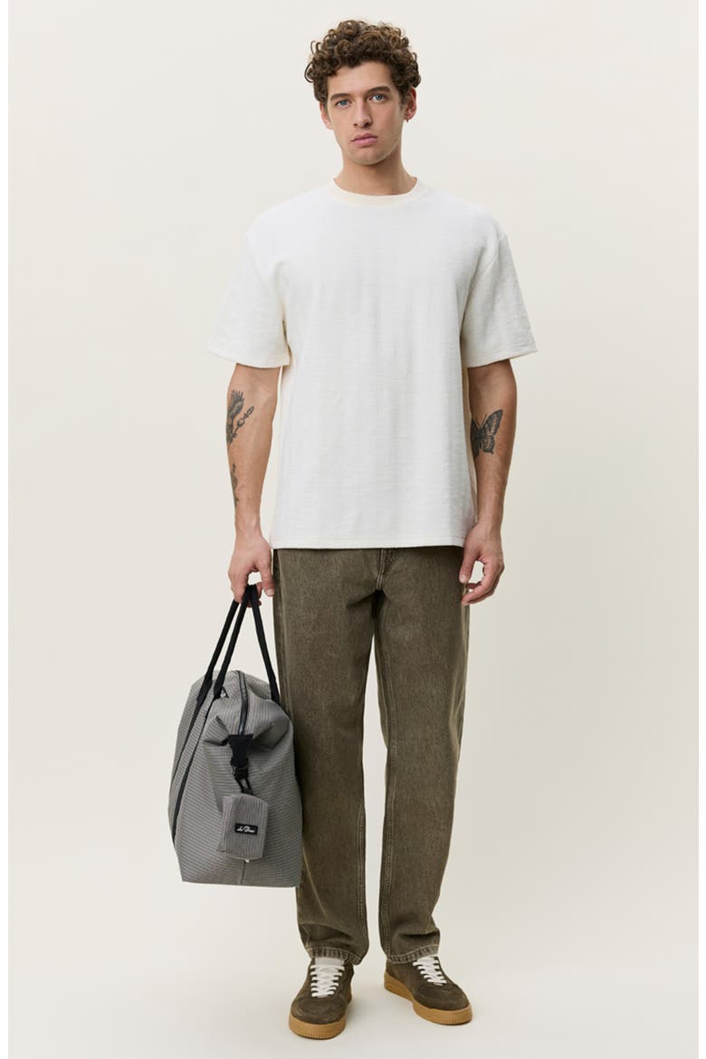 Stripe Jacquard T-Shirt, Alternate, color, EGGNOG WHITE